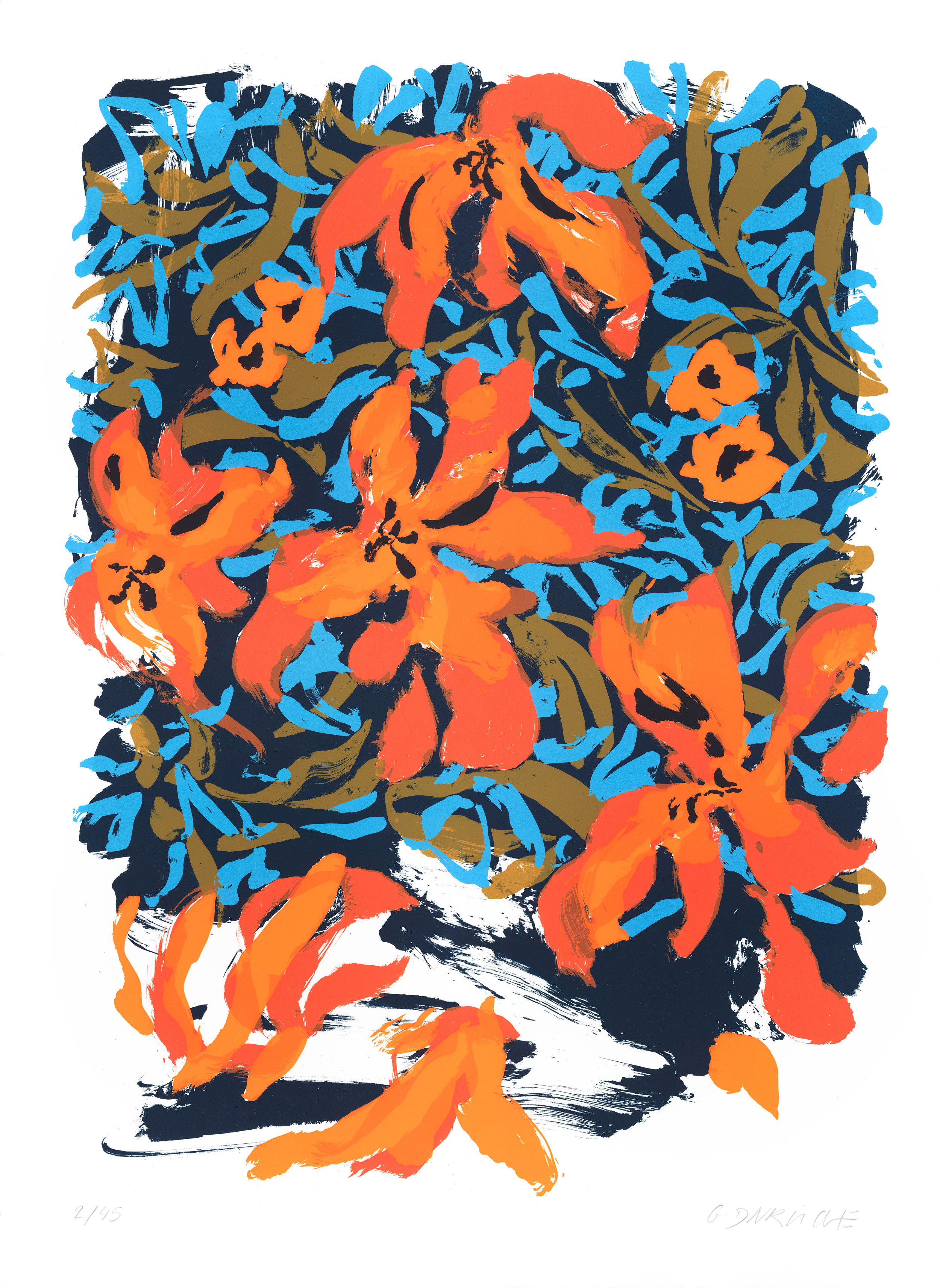 Ga�l DAVRINCHE - Pattern in orange and blue, 2026