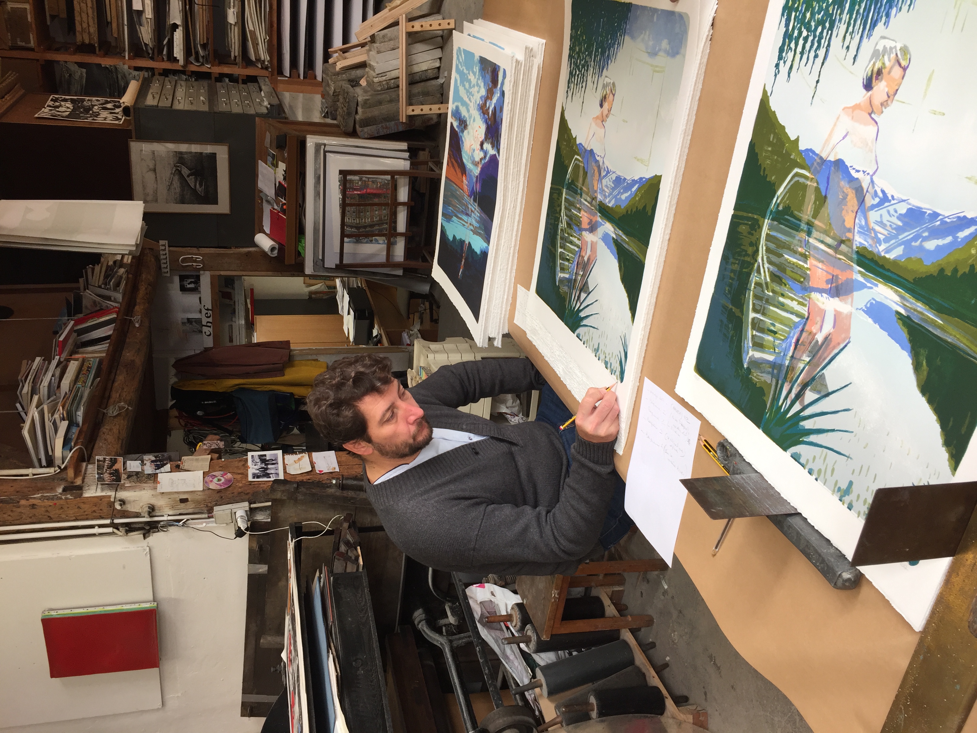 Olivier MASMONTEIL - Baigneuse 1 (Nu Descendant l'Escalier), 2017 -  Séance de signature à l'atelier A Fleur de Pierre