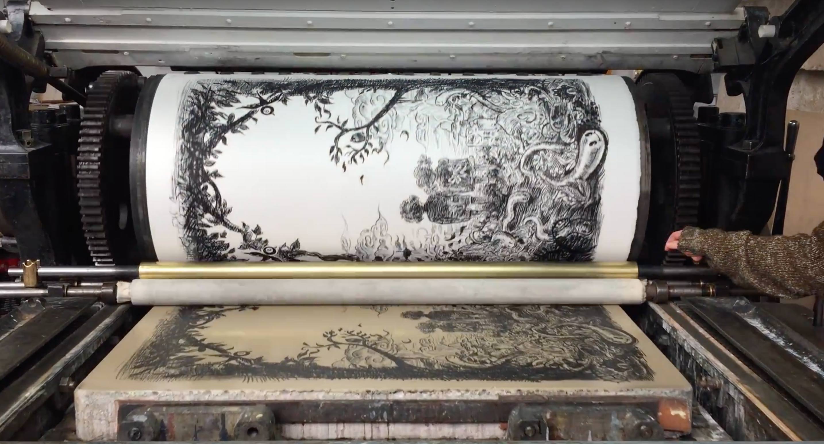 Video - Impression du noir de la lithographie de Winshluss Over The Rainbow