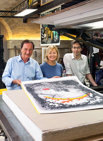 Michel-Édouard Leclerc, Françoise Pétrovitch et Natalia Olzoeva-Leclerc